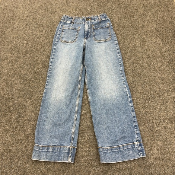 Bagatelle Collection Denim - Bagatelle Collection Jeans Womens 26 Blue Cotton Wide Leg Patch Pockets Casual